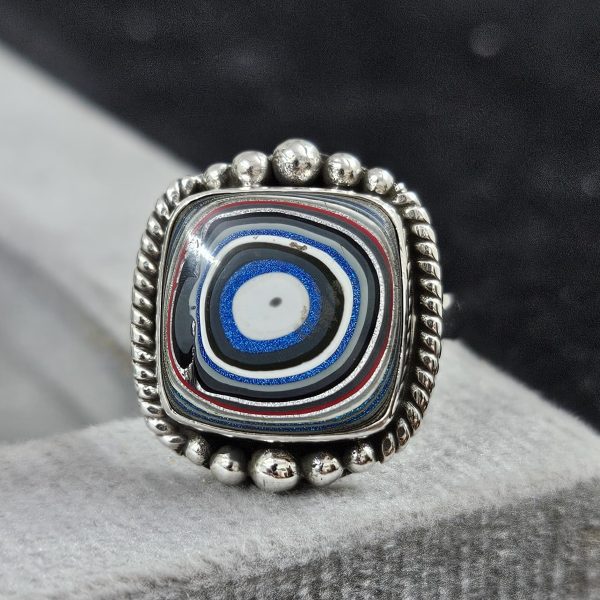 Fordite Size US 7 925 Sterling Silver Ring (REXT44-13) - Image 3