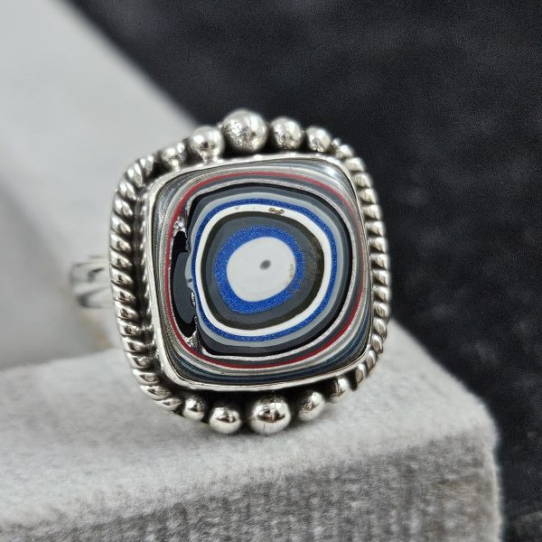 Fordite Size US 7 925 Sterling Silver Ring (REXT44-13)