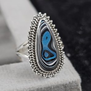 Fordite Size US 7 925 Sterling Silver Ring (REXT44-12)