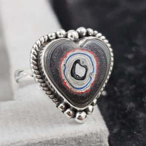 Fordite Size US 8 925 Sterling Silver Ring (REXT44-10)