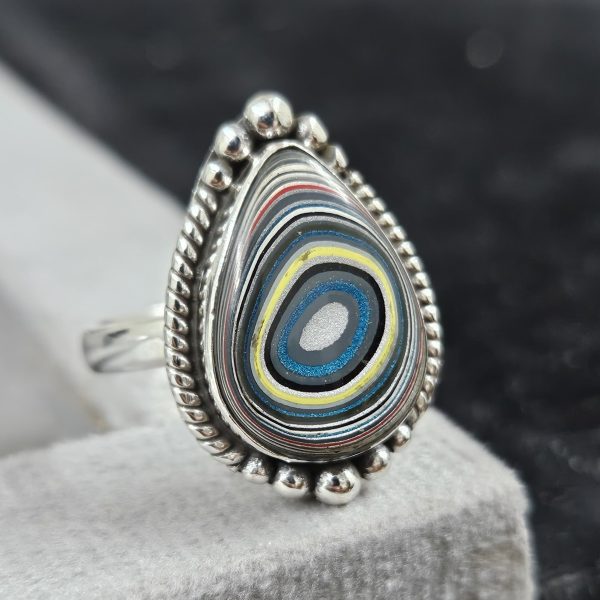 Fordite Size US 10 925 Sterling Silver Ring (REXT44-20) - Image 3