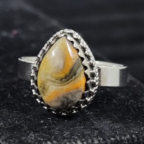 Bumble Bee Jasper 925 Sterling Silver Ring (REXT11-6)