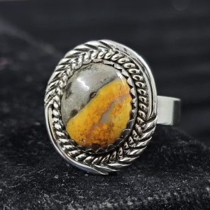 Bumble Bee Jasper 925 Sterling Silver Ring (REXT11-3)
