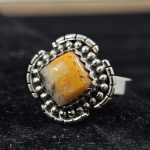 Bumble Bee Jasper 925 Sterling Silver Ring (REXT11-2)