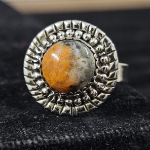 Bumble Bee Jasper 925 Sterling Silver Ring (REXT11-1)