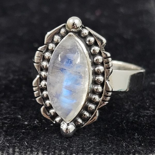 Rainbow Moonstone 925 Sterling Silver Ring (REXT10-3) - Image 2