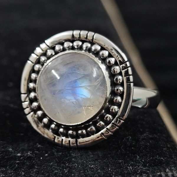 Rainbow Moonstone 925 Sterling Silver Ring (REXT10-2) - Image 2
