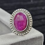 Ruby Southwest Style 925 Sterling Silver Ring (REXT44-22)