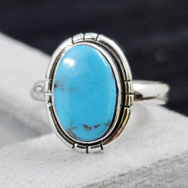 Arizona Turquoise Southwest Style 925 Sterling Silver Ring (REXT30-71) - Image 2