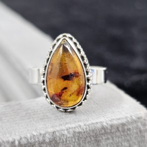 Amber 925 Sterling Silver Ring (REXT63-7)