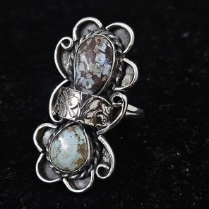 Golden Hill Turquoise Southwest Style Size US 10 925 Sterling Silver Ring (REXT46-113)