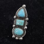 Kingman Turquoise Southwest Style Size US 8 925 Sterling Silver Ring (REXT46-119)