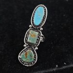 Kingman Turquoise Southwest Style Size US 7 925 Sterling Silver Ring (REXT46-126)