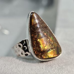 Ammolite Size US 9 925 Sterling Silver Ring (REXT46-103)