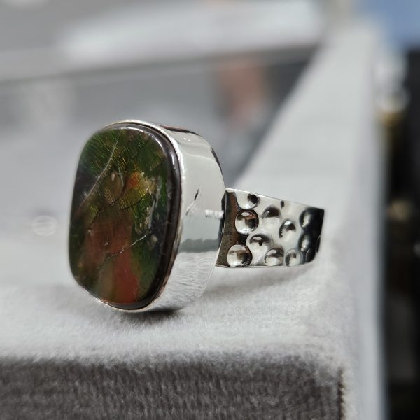 Ammolite Size US 8 925 Sterling Silver Ring (REXT46-97) - Image 2