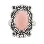 Pink Opal Southwest Style 925 Sterling Silver Ring (REXT58-3)