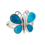Turquoise Butterfly Ring Silver