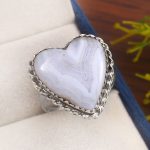 Blue Lace Agate Size US 12 925 Sterling Silver Ring (REXT40-93)
