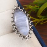 Blue Lace Agate Size US 5 925 Sterling Silver Ring (REXT40-70)