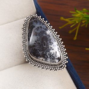 Dendratic Opal Size US 8 925 Sterling Silver Ring (REXT76-9)