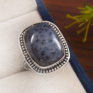 Dendratic Opal Size US 11 925 Sterling Silver Ring (REXT76-23)