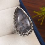 Dendratic Opal Size US 7 925 Sterling Silver Ring (REXT76-7)