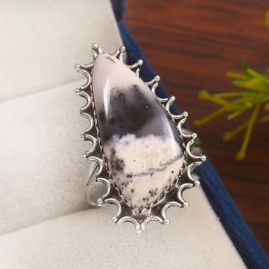 Dendratic Opal Size US 11 925 Sterling Silver Ring (REXT76-24)