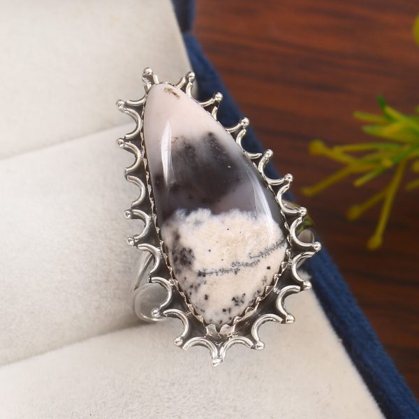 Dendratic Opal Size US 11 925 Sterling Silver Ring (REXT76-24)