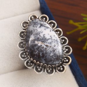 Dendratic Opal Size US 6 925 Sterling Silver Ring (REXT76-3)