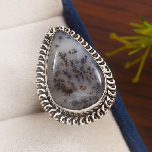 Dendratic Opal Size US 6 925 Sterling Silver Ring (REXT76-4)