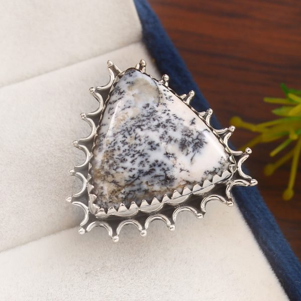 Dendratic Opal Size US 7 925 Sterling Silver Ring (REXT76-8)
