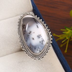 Dendratic Opal Size US 10 925 Sterling Silver Ring (REXT76-18)