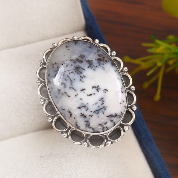 Dendratic Opal Size US 11 925 Sterling Silver Ring (REXT76-29)