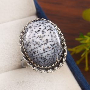Dendratic Opal Size US 10 925 Sterling Silver Ring (REXT76-19)