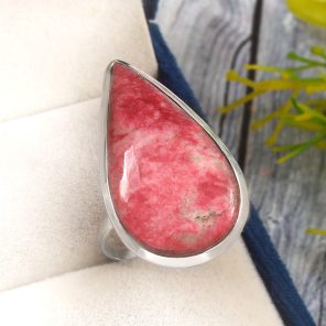 Thulite Size US 10 925 Sterling Silver Ring (RS65-22)