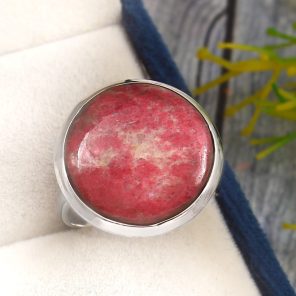 Thulite Size US 8 925 Sterling Silver Ring (RS65-17)