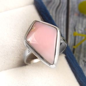 Pink Opal Size US 6 925 Sterling Silver Ring (RS65-27)