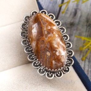 Wild Horse Jasper Size US 7 925 Sterling Silver Ring (REXT67-34)