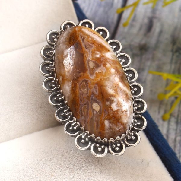 Wild Horse Jasper Size US 7 925 Sterling Silver Ring (REXT67-34)