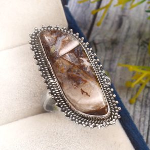 Wild Horse Jasper Size US 12 925 Sterling Silver Ring (REXT67-44)