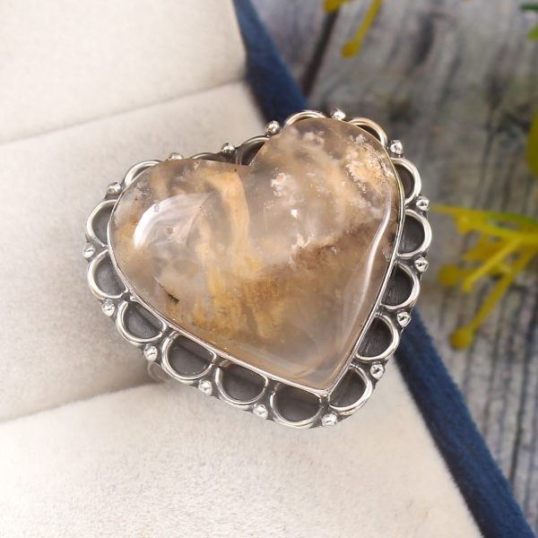 Tiger Dendrite Size US 12 925 Sterling Silver Ring (REXT67-59)