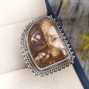 Wild Horse Jasper Size US 9 925 Sterling Silver Ring (REXT67-39)