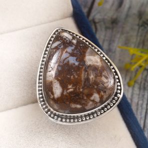 Wild Horse Jasper Size US 8 925 Sterling Silver Ring (REXT67-36)