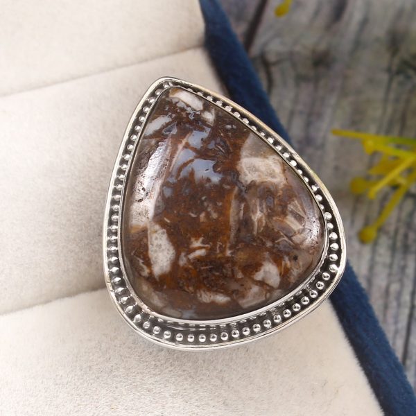 Wild Horse Jasper Size US 8 925 Sterling Silver Ring (REXT67-36)