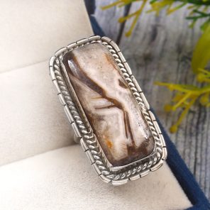 Wild Horse Jasper Size US 5 925 Sterling Silver Ring (REXT67-49)