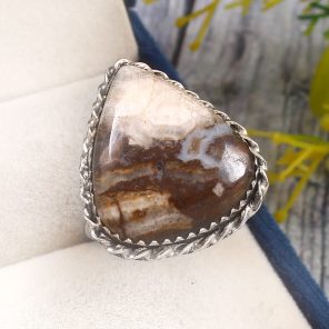 Wild Horse Jasper Size US 12 925 Sterling Silver Ring (REXT67-47)