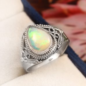 Ethiopian Opal Size US 7 925 Sterling Silver Ring (RS54-172)