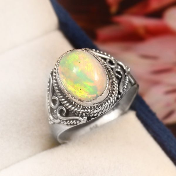 Ethiopian Opal Size US 7 925 Sterling Silver Ring (RS54-173)