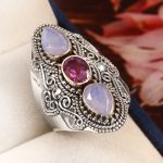 Amethyst & Moonstone Size US 6 925 Sterling Silver Ring (REXT42-146)