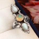 Larimar & Opal Size US 11 925 Sterling Silver Ring (REXT42-200)